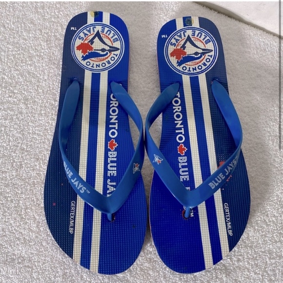 Gertex MLB Toronto Blue Jays Blue Red Thong Flip Flops 11.5 - Picture 2 of 14